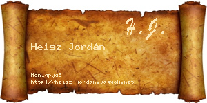 Heisz Jordán névjegykártya